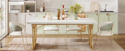 Large Modern Kitchen Dining Table, 63"  for 4-6 People