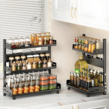 1pc Multi-Tier Spice Rack, Space-Saving Kitchen Countertop Organizer for Seasoning Jar Storage