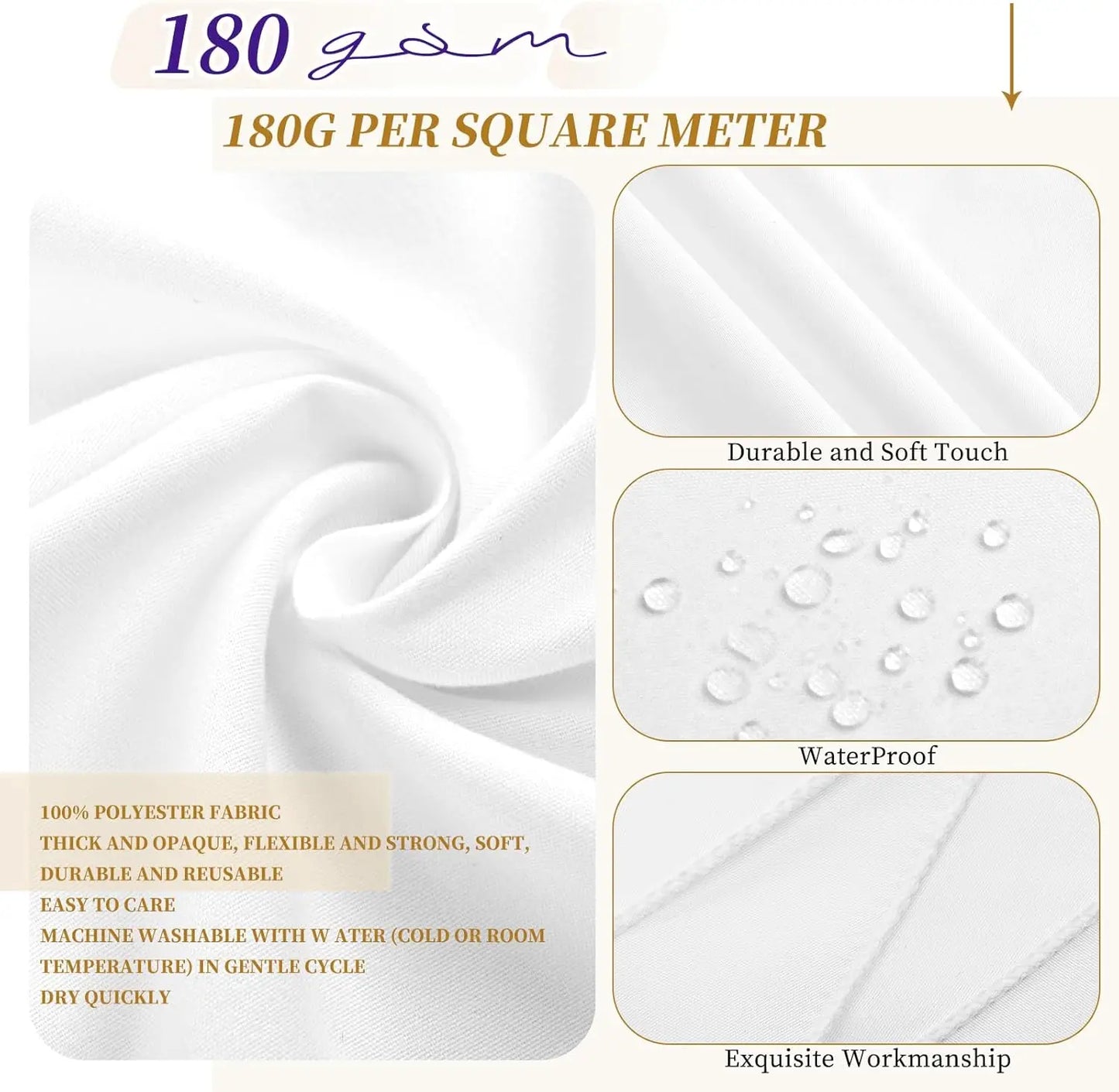 12 Pack White Round Tablecloth 90 inch Round Table Cloth Polyester,White Tablecloths for Round Tables