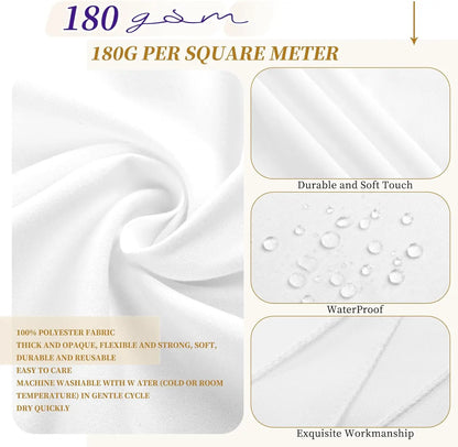 12 Pack White Round Tablecloth 90 inch Round Table Cloth Polyester,White Tablecloths for Round Tables