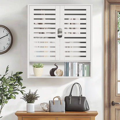 Wall Cabinet Bathroom Storage Cabinet Wall Mounted with Adjustable Shelves Inside, Double Door Medicine Cabinet, Utility Cabinet