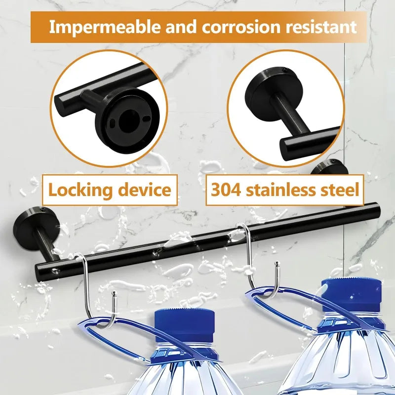 Bathroom Hardware Set 7Pcs Bathroom Towel Rack Including 16" Hand Towel Bars Toilet Paper Holders, Towel Rings, Robe Towel Hooks