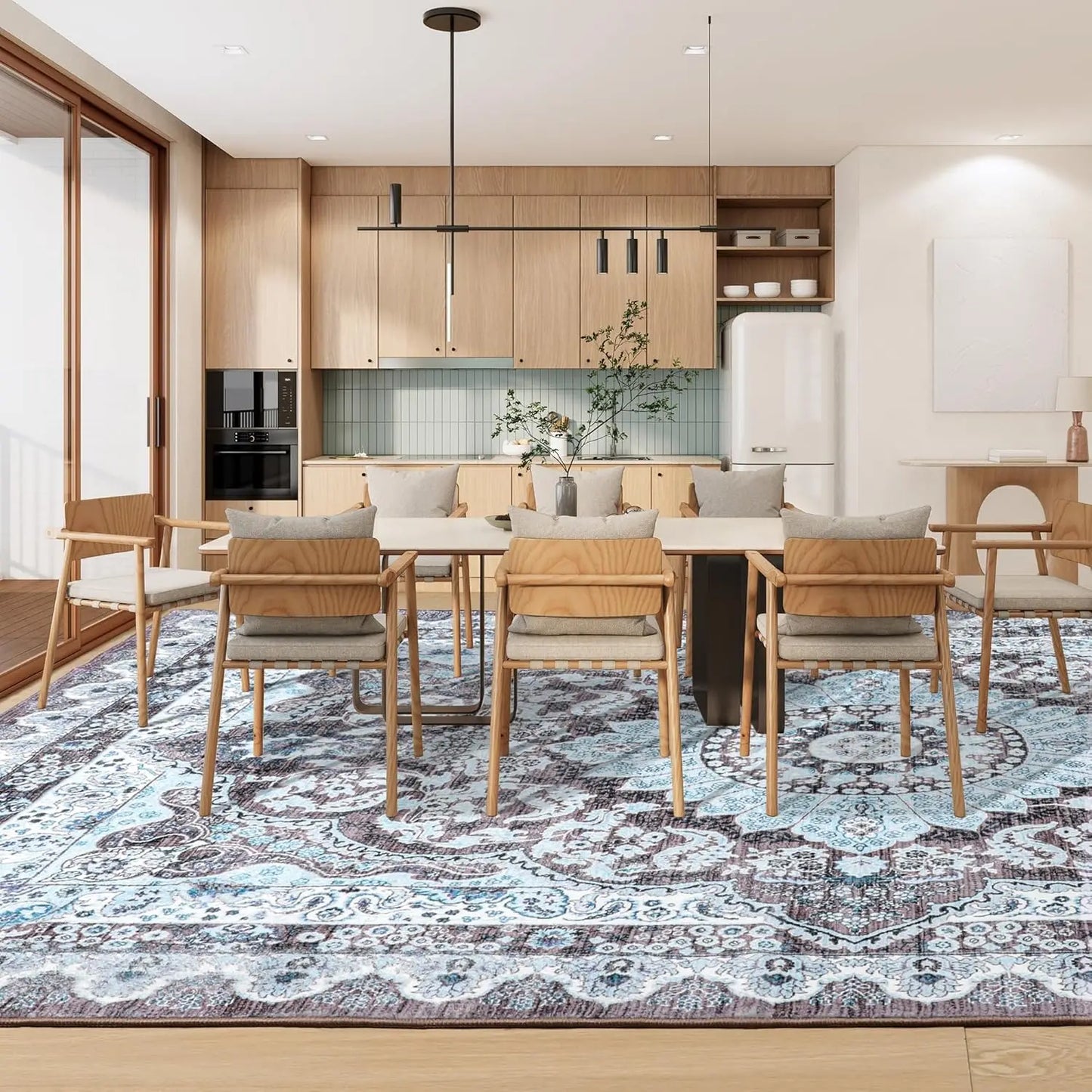 Non-Slip Low Pile Area Rugs ,Machine Washable