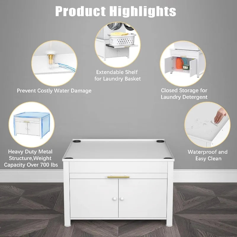 Laundry Pedestal Heavy Duty Metal Washer and Dryer Stand 29" Universal Fit Anti-Vibration ,770 LBS Capacity
