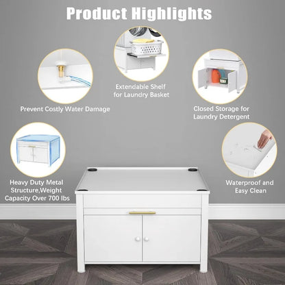 Laundry Pedestal Heavy Duty Metal Washer and Dryer Stand 29" Universal Fit Anti-Vibration ,770 LBS Capacity