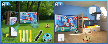 Football Ball Game Set for Kids Indoor Outdoor Soccer Train Sport Game Foldable Toys for 3 4 5 6 7 8 Years Old Boys Girls