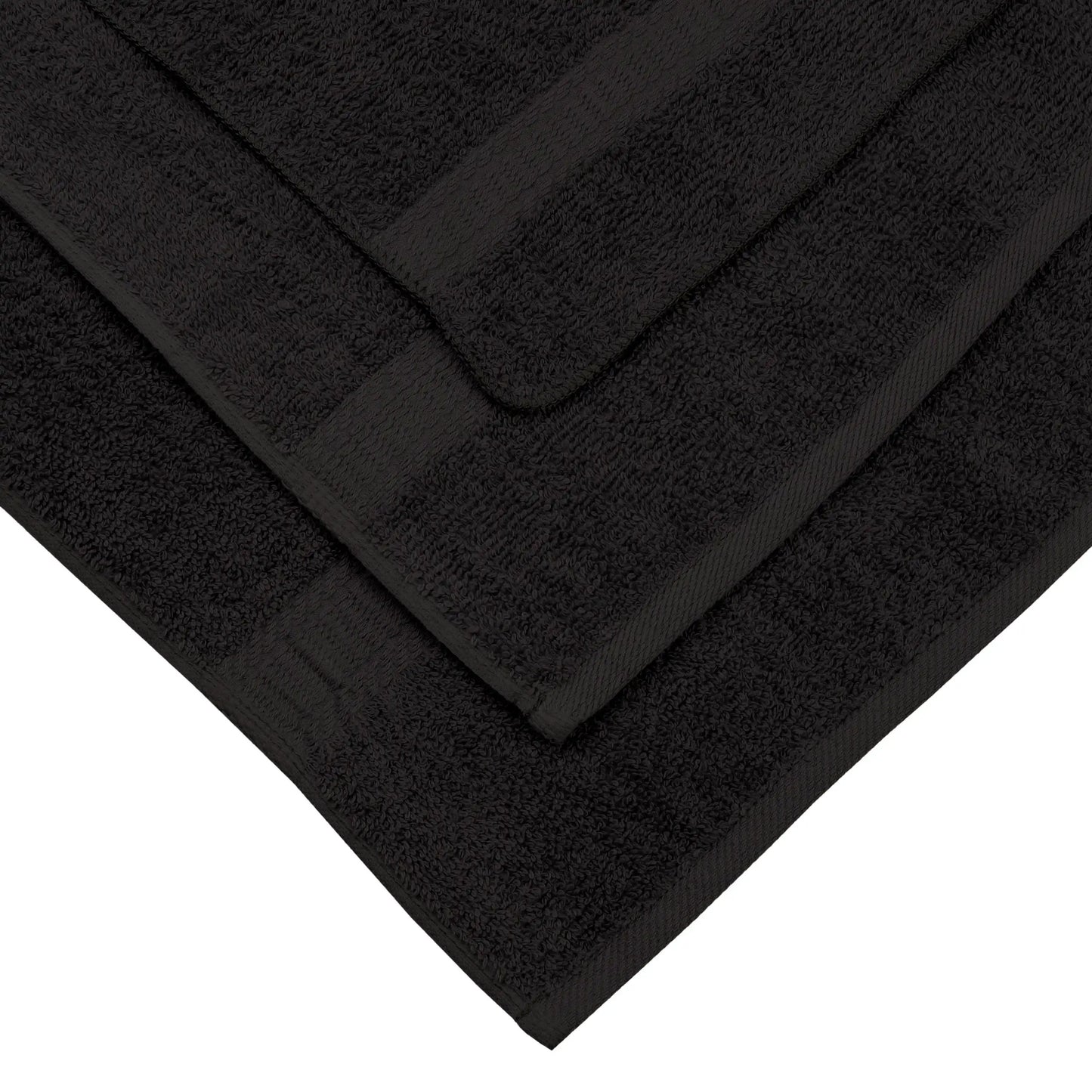 18 Piece 100% Cotton Towel Set, 4 Bath , 4 Hand and 10 Washcloths, Super Soft and Highly Absorbent Basic Solid Towel Set,Black
