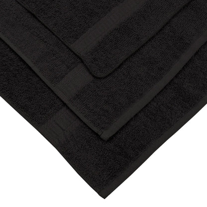 18 Piece 100% Cotton Towel Set, 4 Bath , 4 Hand and 10 Washcloths, Super Soft and Highly Absorbent Basic Solid Towel Set,Black