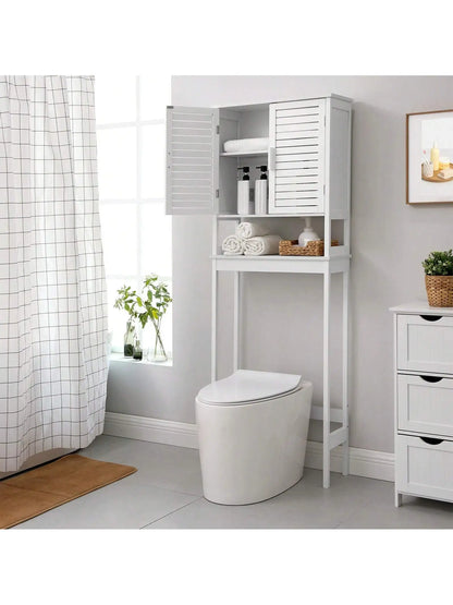 Over The Toilet Storage Cabinet, Bathroom Cabinet With Adjustable Inside Shelf And Bottom Stabilizer Bar