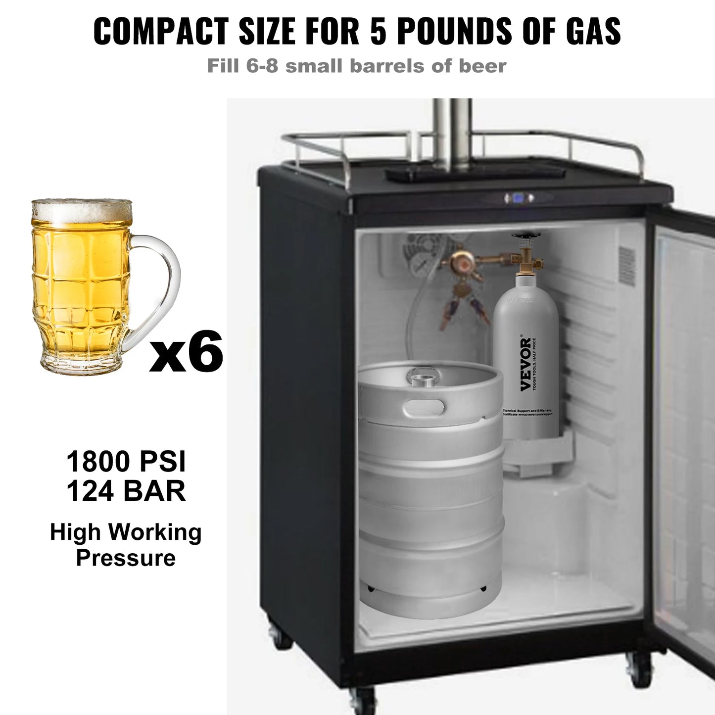 5 Lbs CO2 Tank Aluminum Gas Cylinder