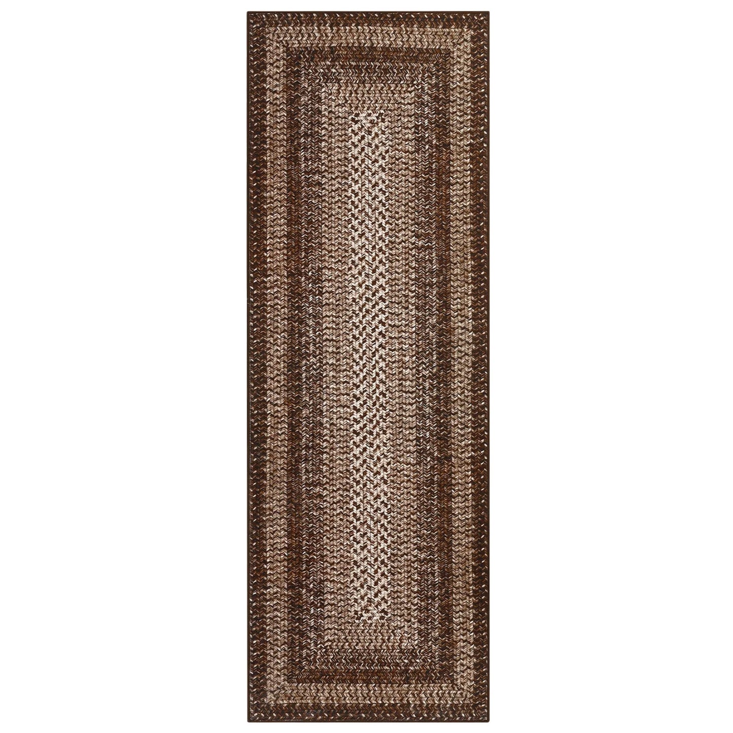 Washable Area Rugs ,Braided Print, Non Slip