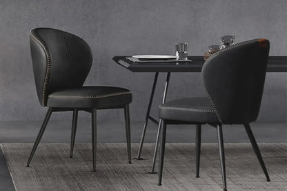 Dining Chairs Set of 6, Upholstered Kitchen Chairs, Comfortable Seat, Synthetic Leather with Stitching