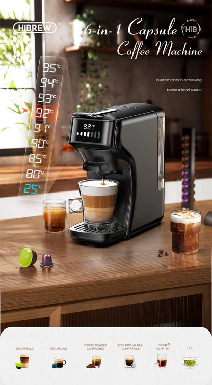 6in1 Capsule Coffee Machine Hot/Cold Multiple Espresso  Cappuccino Coffee Maker