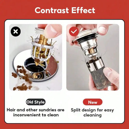2Pcs Bathroom Sink Stopper, Universal Replacement   Stainless Steel Sink Drain Filter with Hair Catcher,1.1-1.45Inch