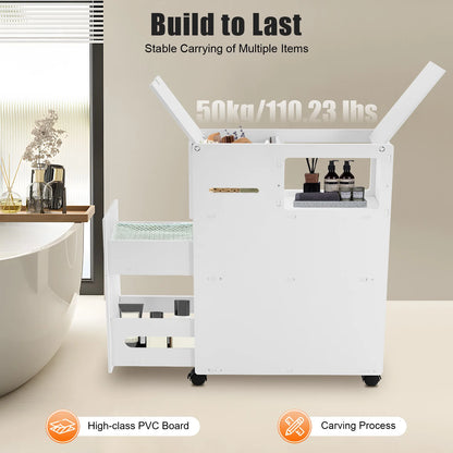 Bathroom Storage Cabinet, Narrow Floor Storage Cabinet, Storage Cabinet with Drawers 50kg Load-bearing Capacity