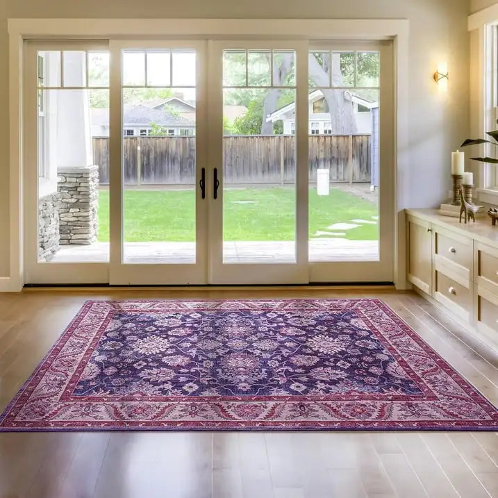 New Vintage Floral Rugs Soft Accent Large Area Rug Fluffy Carpet for Bedroom Living Room