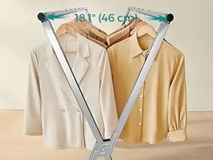 Clothes Drying Rack Heavy-Duty Laundry Drying Rack 45.7-63.4 Inches Extendable Foldable Freestanding Airer Stainless Steel for I