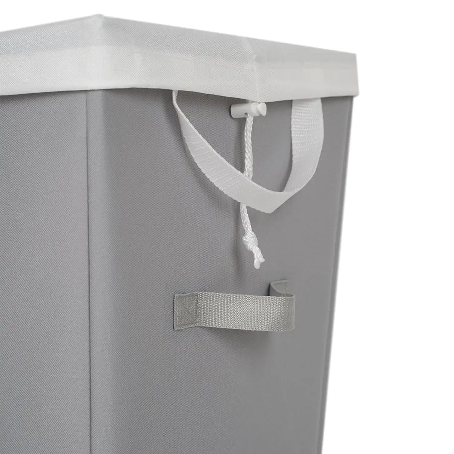 Rectangular Polyester Laundry Basket Hamper Sortor with Removable Liner for Adult, Gray