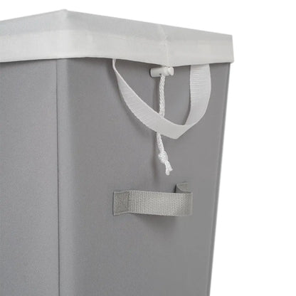 Rectangular Polyester Laundry Basket Hamper Sortor with Removable Liner for Adult, Gray