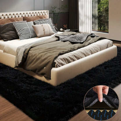 Large plush area rug, decorative for living room, super soft and fluffy plush rug for bedroom