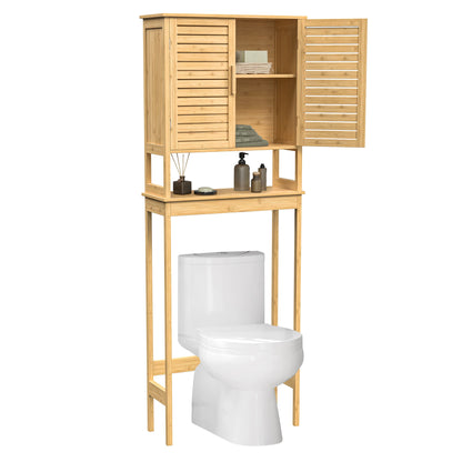 Over The Toilet Storage Cabinet, Bathroom Cabinet With Adjustable Inside Shelf And Bottom Stabilizer Bar