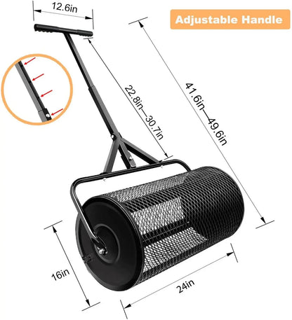 Fertilizer spreader Compost Spreader, Peat Moss Spreader, Metal Mesh Manure Spreader for Lawns, Garden Planting Seeding