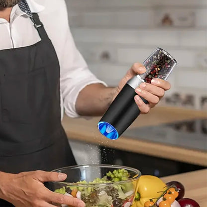 Gravity Electric Salt And Pepper Mill, Tilt To Grind Automatically, Battery Powered, Coarseness Adjustable