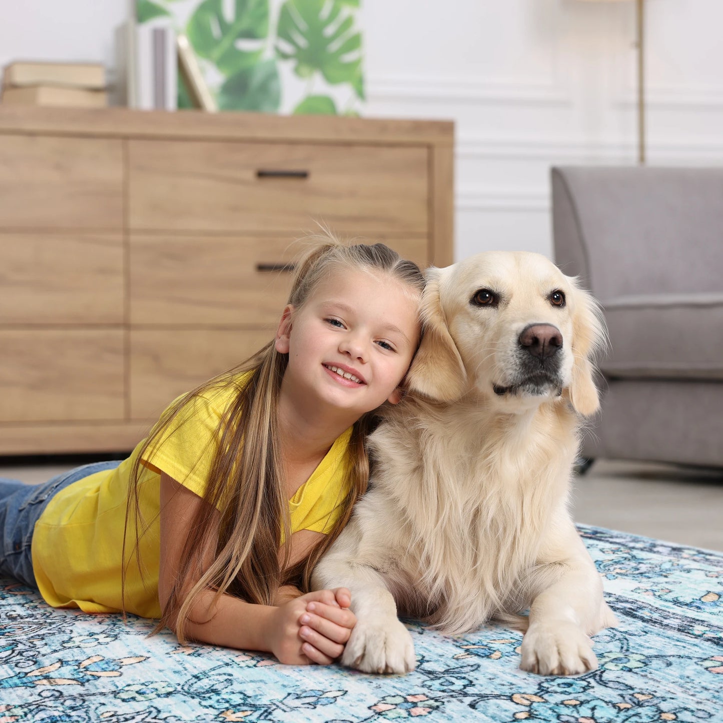 Vintage Area Rugs Low Pile Machine Washable