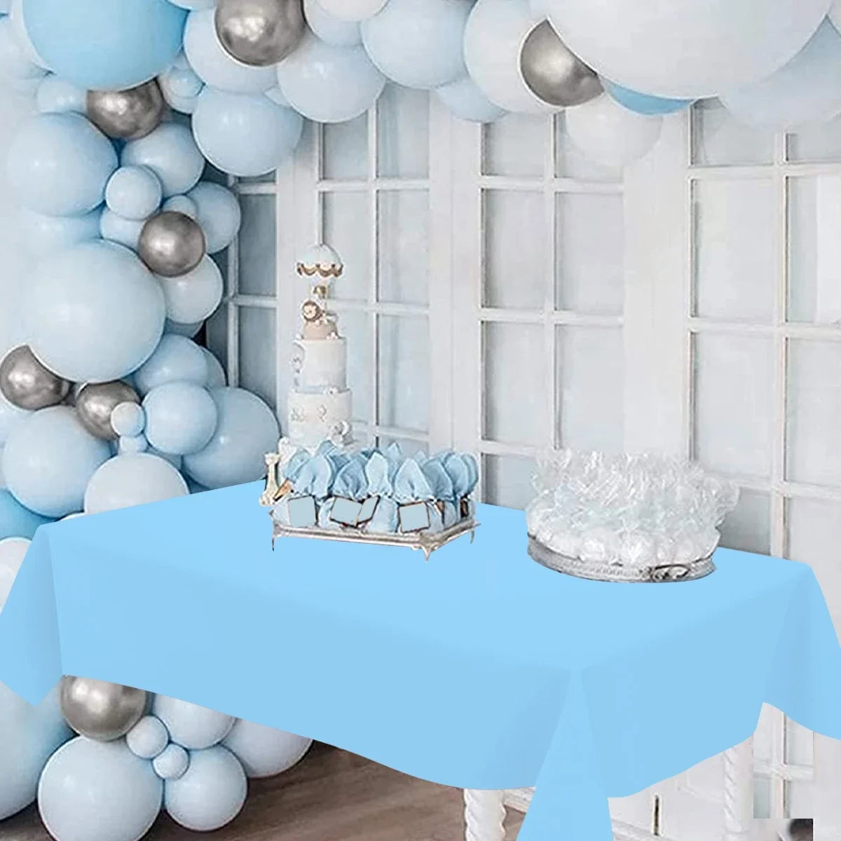 1/5 Pcs Multi Solid Color Disposable Plastic Tablecloth 137×183cm