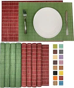 Set of 24 Bamboo Placemats 17.7X11.8Inch