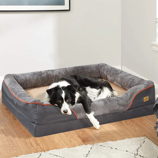 Jumbo Large Orthopedic Dog Bed Memory Foam Pet Sofa Couch Waterproof Elevated Cushion  Removable Cover