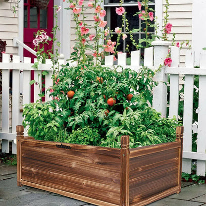 Wood Planter Box Outdoor Raised Planter Beds Garden Large Patio Containers for Flowers Vegetables