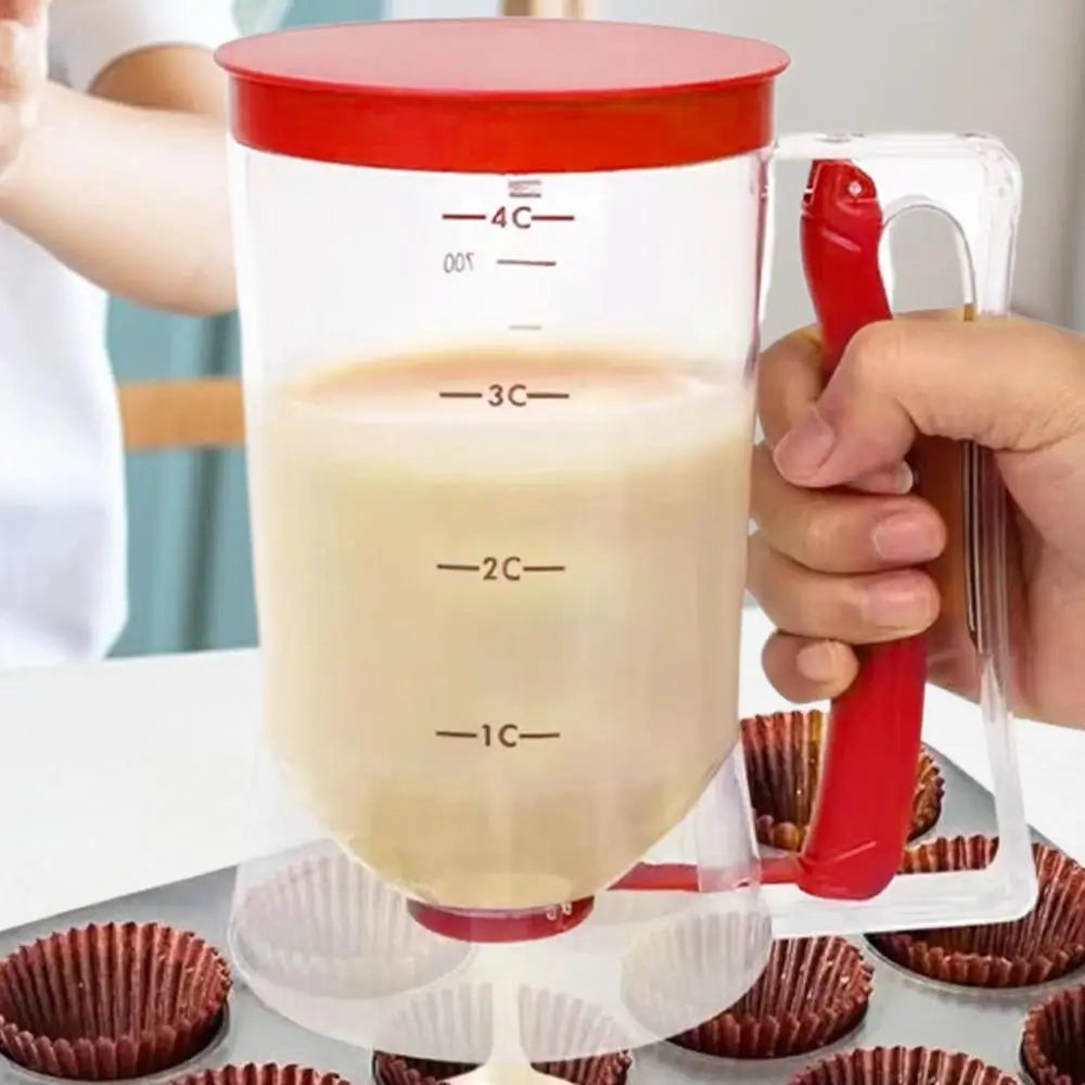 Pancake Mix Dispenser Handheld Cupcakes Batter Cup 900ml Batter Pourer Dispenser Leak-Proof Pancake Maker
