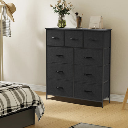 Dresser For Bedroom With 9 Fabric Storage Drawer Wardrobe