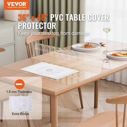 Clear Plastic Table Cover  Protector Rectangle