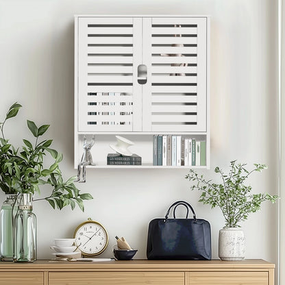 Wall Cabinet Bathroom Storage Cabinet Wall Mounted with Adjustable Shelves Inside, Double Door Medicine Cabinet, Utility Cabinet
