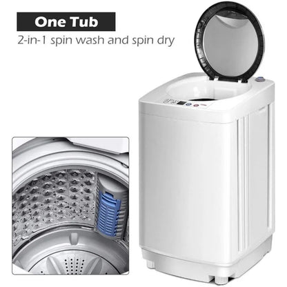 Portable Washing Machine, Full Automatic Washer and Dryer Combo, with Built-in Pump Drain 8 LBS  for Apartment RV Dorm