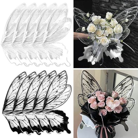 24Pcs Butterfly Wings Shape Flower Wrapping Paper Bouquets  DIY Gift Decoration Supplies