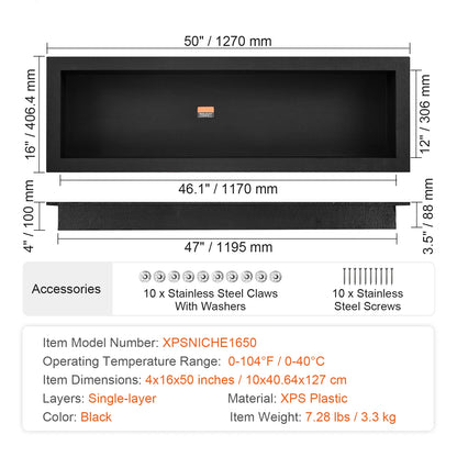 Shower Niche Ready for Tile Shelf Organizer  Corners Niche Recessed Sealed Protection  Soap Storage for Shower Bathroom