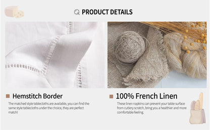 4PCS 100% Linen serving Napkins Reusable Washable wedding decoration Birthday party Table napkin 18 x 18 inch