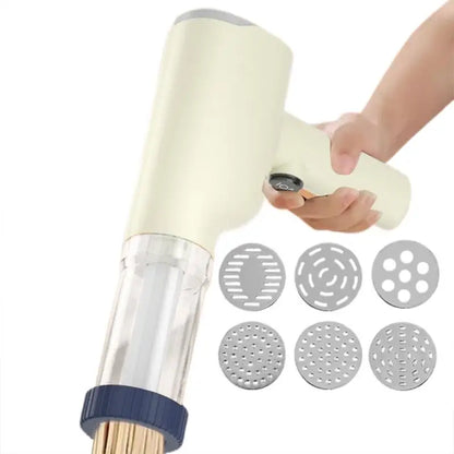 Electric Pasta Maker Machine Rechargeable Noodle Maker Cutter Automatic Electric Noodle Press Noodle Cutter With 6 Different