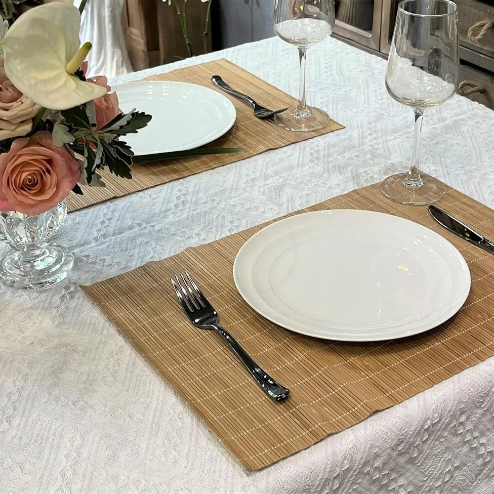 Set of 24 Bamboo Placemats 17.7X11.8Inch