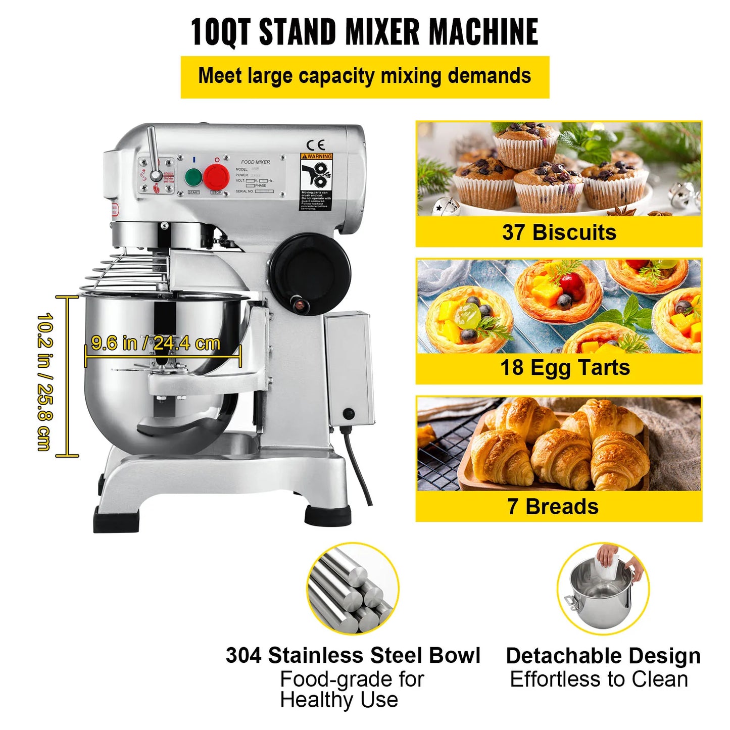 10 15 20 30L Electric Dough Machine Stainless Steel
