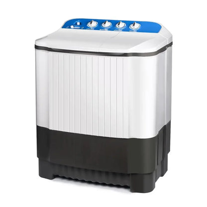 Portable 15.5lbs Washing Machine Semi Automatic Twin Tub Compact Laundry Washer Spin Dry Perfect Apartments Dorm RV