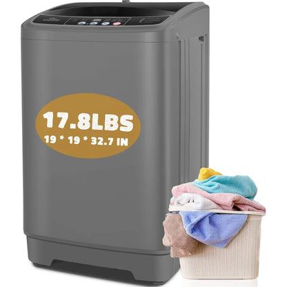 Portable Washing Machine, 17.8Lbs Portable Washer Machine,2.4Cu.ft Compact Laundry Washer & Dryer Combo with Drain Pump