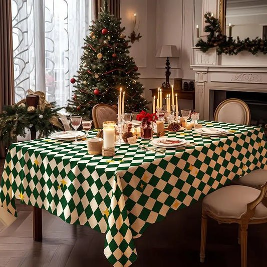 Christmas Rectangular Tablecloths Rectangular Christmas Table Cloth Decoration Tool With Christmas Elements For Dining Table