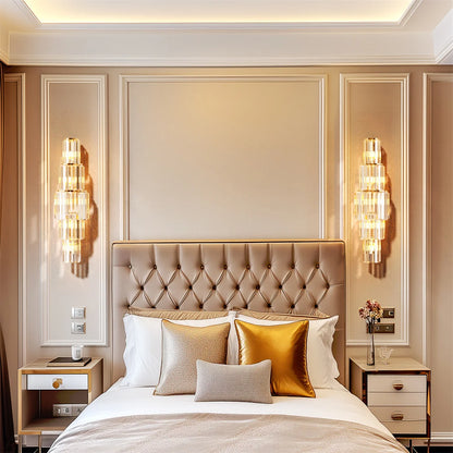 Modern Crystal Wall Lamp 3-Layer Wall Crystal Sconce Light E14 Led Corn Lights