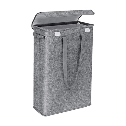 Clothes Hamper with Lid Collapsible Cotton-Like Linen Laundry Hamper for Home Bathroom or Travel Local Delivery