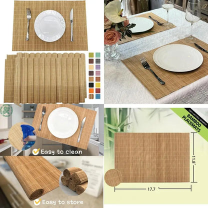 Set of 24 Bamboo Placemats 17.7X11.8Inch