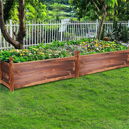Wood Planter Box Outdoor Raised Planter Beds Garden Large Patio Containers for Flowers Vegetables